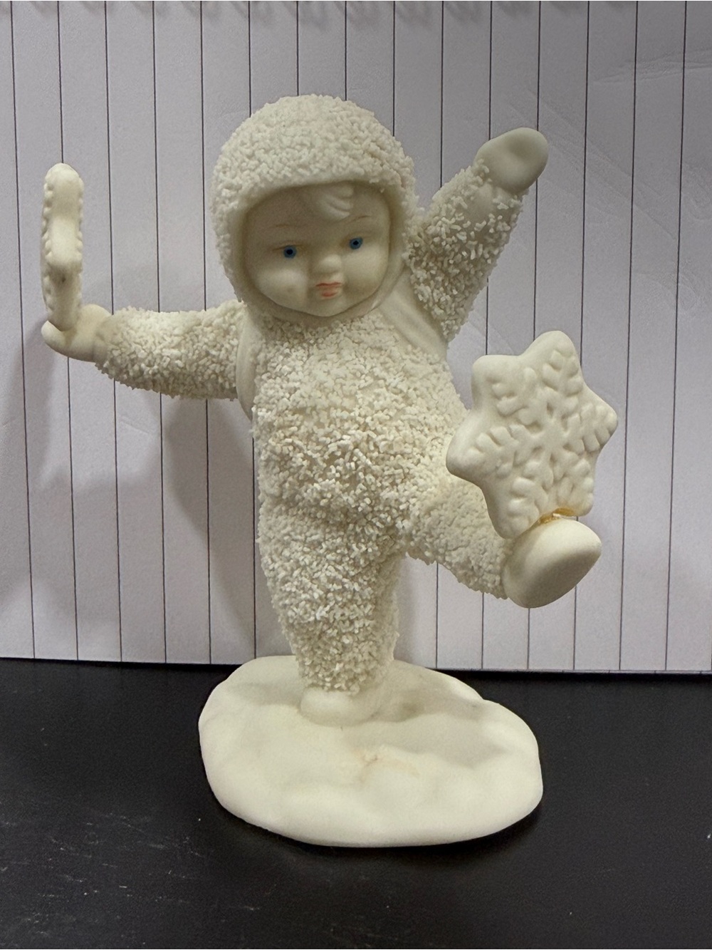 Department 56 Snowbabies Snowbaby Balancing on One Leg Holding a Star Vintage